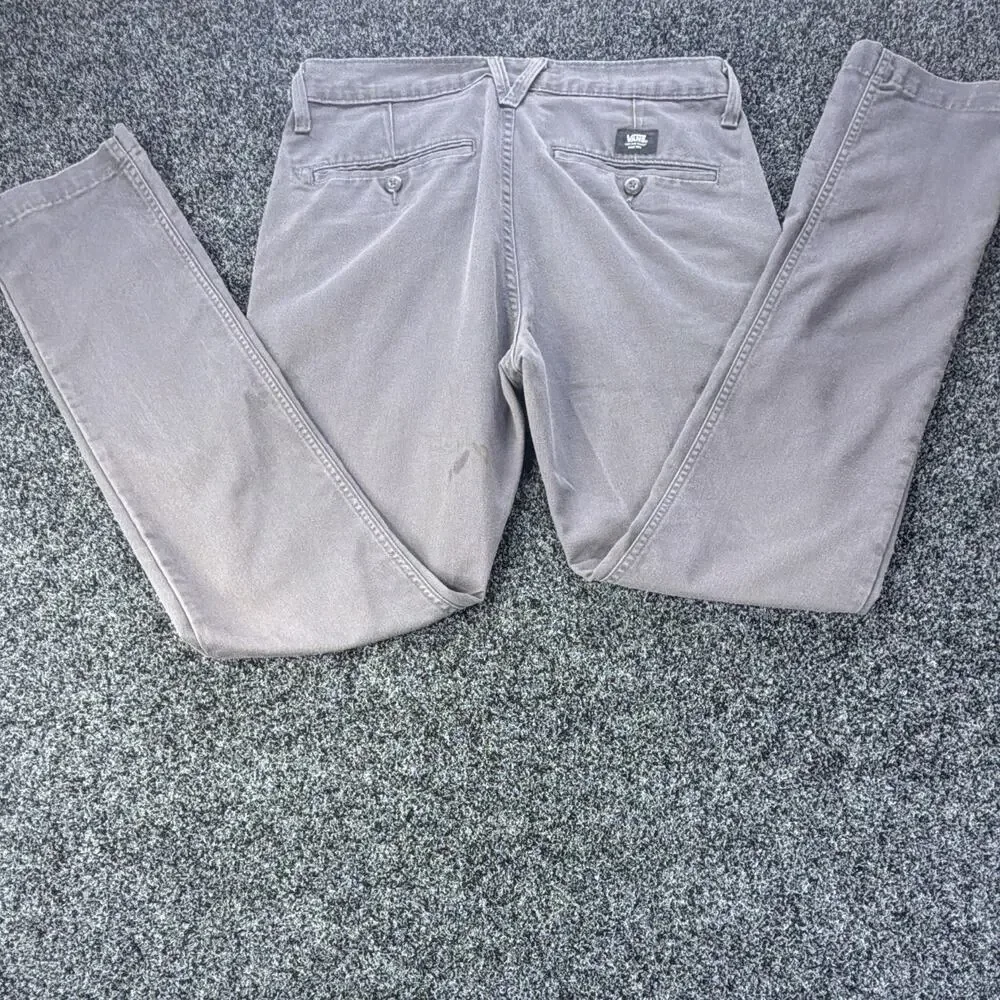 VANS Authentic Chino Men's Slim Tapered Pants Gray 30 Twill Stretch